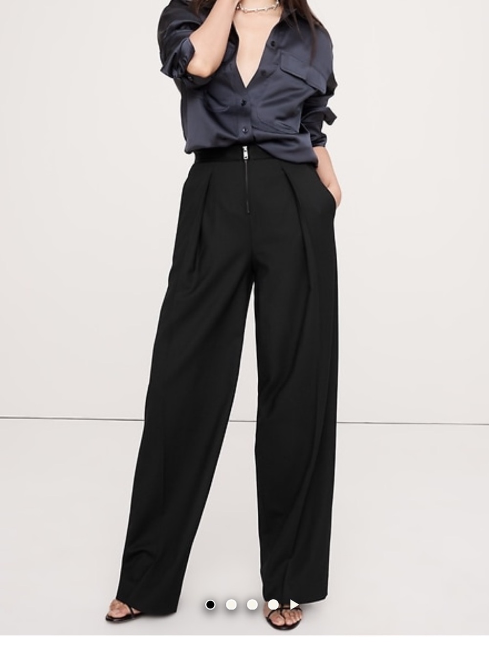 Banana Republic Wide-Leg Black Dress Pants